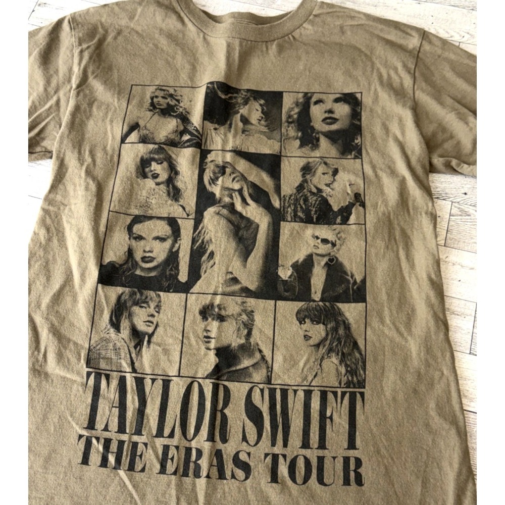 Taylor Swift Shirt Women's Taupe Brown Eras Tour 2023 2024 Graphic Concert SMALL